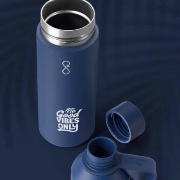 Navy Ocean Bottle vacuum bottle with a sample logo